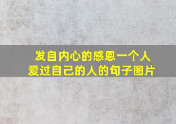 发自内心的感恩一个人爱过自己的人的句子图片