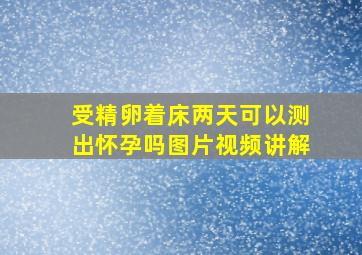 受精卵着床两天可以测出怀孕吗图片视频讲解