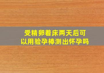 受精卵着床两天后可以用验孕棒测出怀孕吗