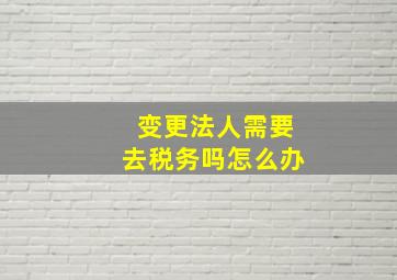 变更法人需要去税务吗怎么办