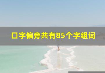 口字偏旁共有85个字组词