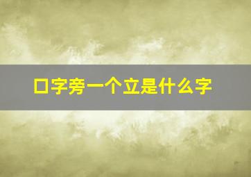 口字旁一个立是什么字