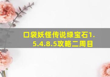 口袋妖怪传说绿宝石1.5.4.8.5攻略二周目