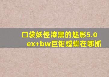 口袋妖怪漆黑的魅影5.0ex+bw巨钳螳螂在哪抓