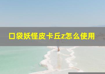 口袋妖怪皮卡丘z怎么使用