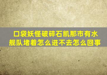 口袋妖怪破碎石凯那市有水舰队堵着怎么进不去怎么回事