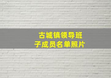 古城镇领导班子成员名单照片