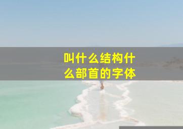 叫什么结构什么部首的字体