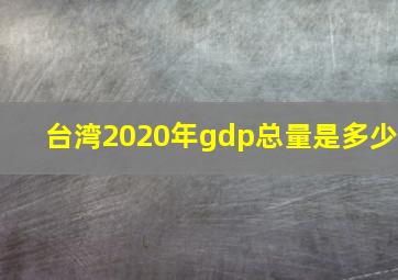 台湾2020年gdp总量是多少