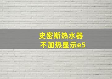 史密斯热水器不加热显示e5