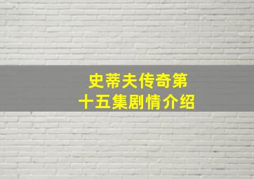 史蒂夫传奇第十五集剧情介绍