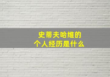 史蒂夫哈维的个人经历是什么