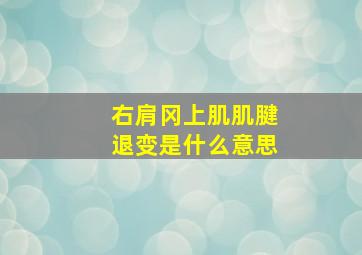 右肩冈上肌肌腱退变是什么意思