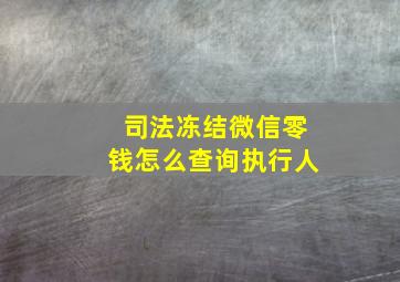 司法冻结微信零钱怎么查询执行人