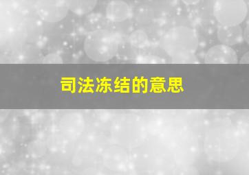 司法冻结的意思