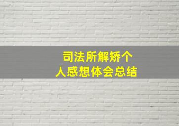 司法所解矫个人感想体会总结