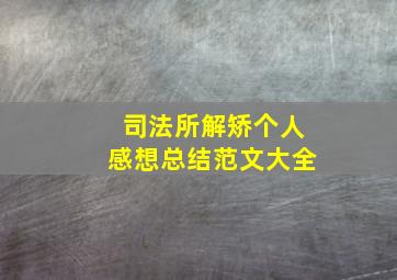 司法所解矫个人感想总结范文大全