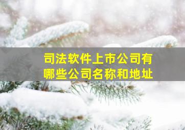 司法软件上市公司有哪些公司名称和地址