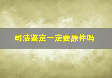 司法鉴定一定要原件吗