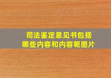 司法鉴定意见书包括哪些内容和内容呢图片