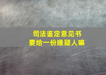 司法鉴定意见书要给一份嫌疑人嘛