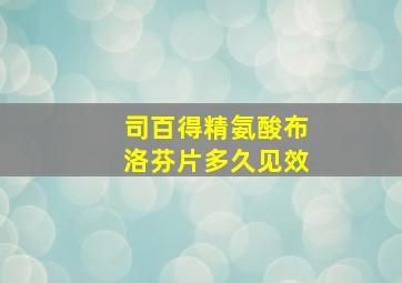 司百得精氨酸布洛芬片多久见效