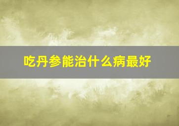 吃丹参能治什么病最好