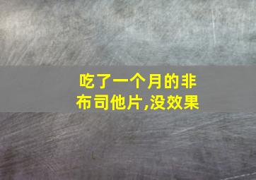 吃了一个月的非布司他片,没效果