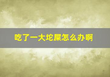 吃了一大坨屎怎么办啊