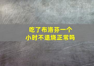 吃了布洛芬一个小时不退烧正常吗