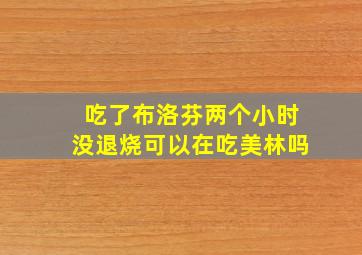 吃了布洛芬两个小时没退烧可以在吃美林吗