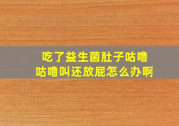 吃了益生菌肚子咕噜咕噜叫还放屁怎么办啊