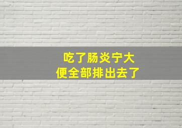 吃了肠炎宁大便全部排出去了