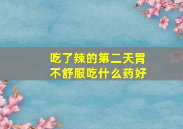 吃了辣的第二天胃不舒服吃什么药好