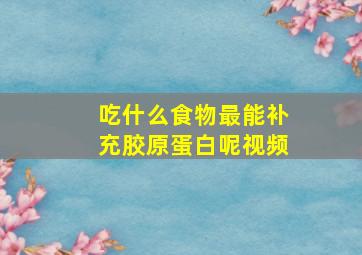 吃什么食物最能补充胶原蛋白呢视频