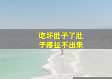 吃坏肚子了肚子疼拉不出来