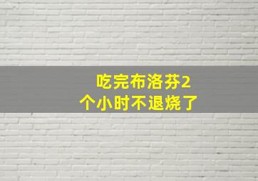 吃完布洛芬2个小时不退烧了