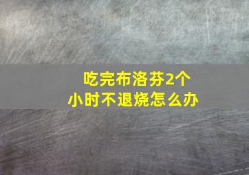 吃完布洛芬2个小时不退烧怎么办