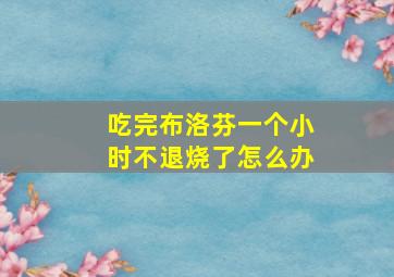 吃完布洛芬一个小时不退烧了怎么办