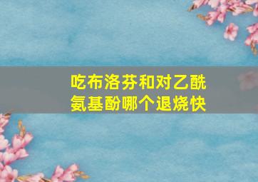 吃布洛芬和对乙酰氨基酚哪个退烧快