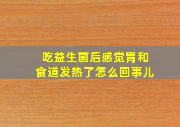 吃益生菌后感觉胃和食道发热了怎么回事儿