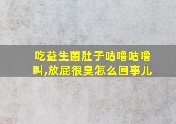 吃益生菌肚子咕噜咕噜叫,放屁很臭怎么回事儿