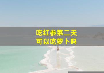 吃红参第二天可以吃萝卜吗