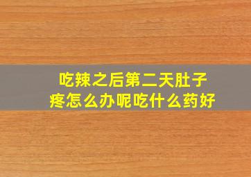 吃辣之后第二天肚子疼怎么办呢吃什么药好