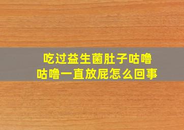 吃过益生菌肚子咕噜咕噜一直放屁怎么回事