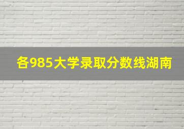 各985大学录取分数线湖南