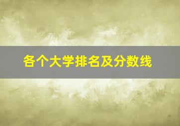 各个大学排名及分数线