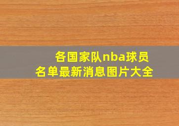 各国家队nba球员名单最新消息图片大全