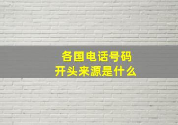 各国电话号码开头来源是什么