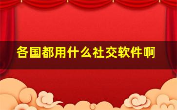 各国都用什么社交软件啊